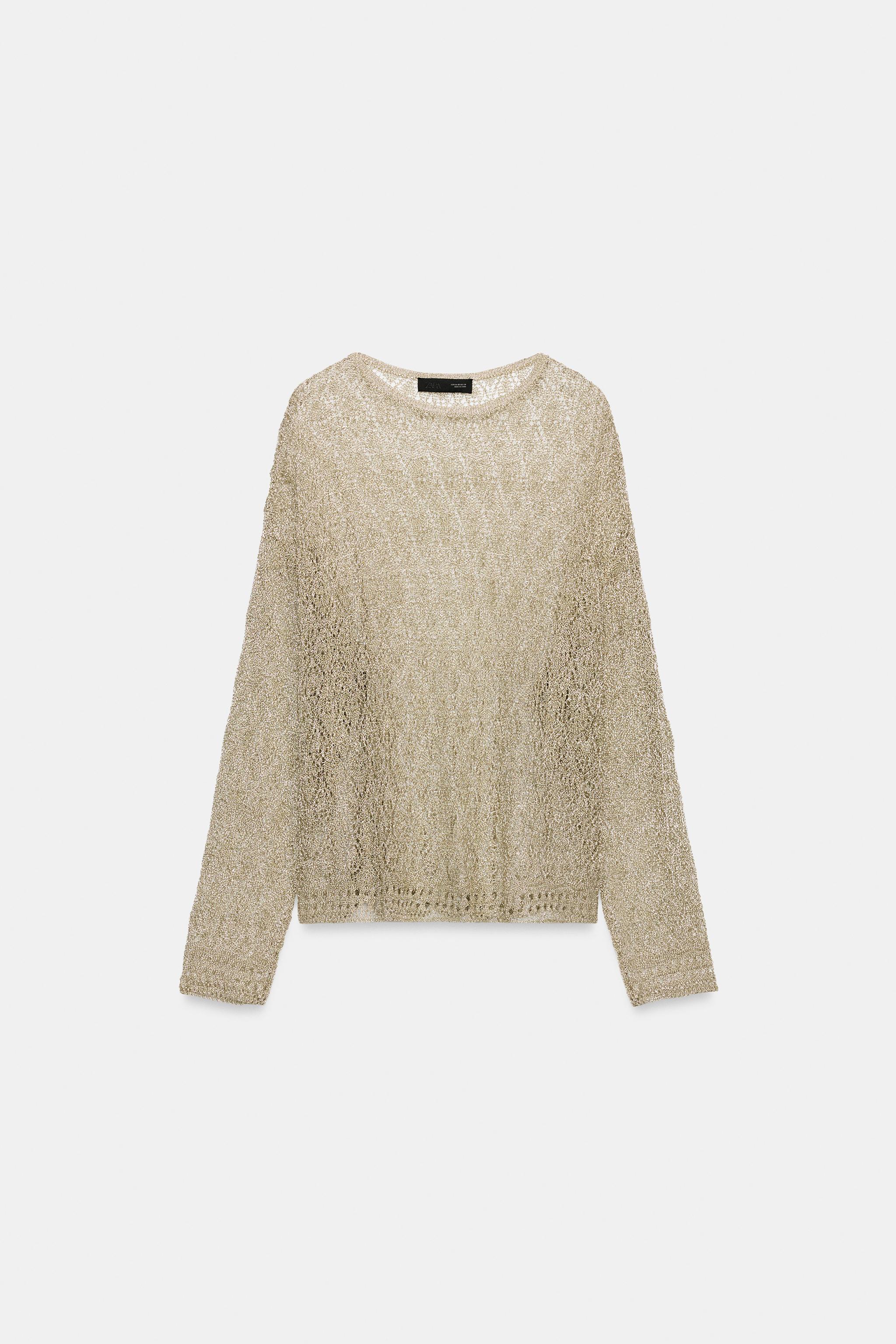 PULL EN MAILLE POINTELLE À FIL MÉTALLISÉ